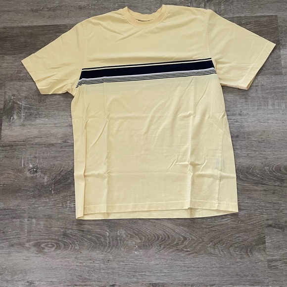 Men's Cream T-Shirt with Black Stripe - Picture 1 of 4